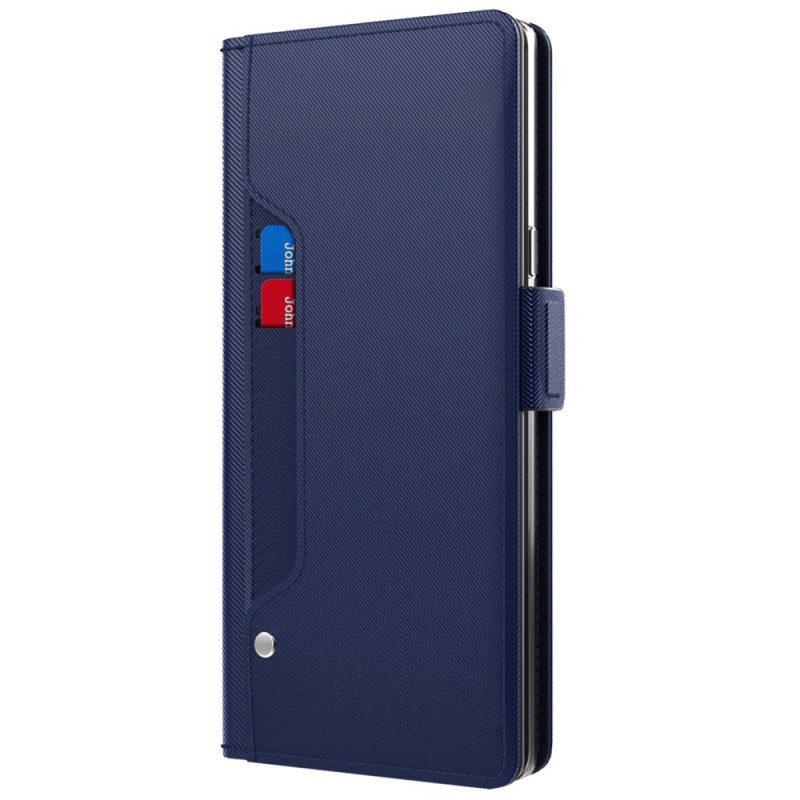 Läderfodral Vivo V50 5g Telefonfodral Korthållare Och Spegel