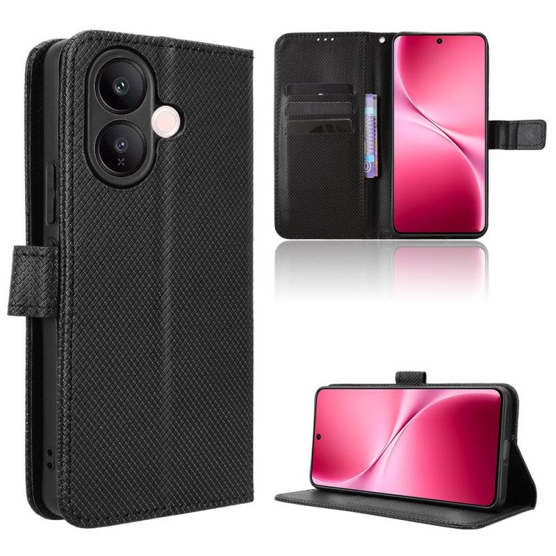 Läderfodral Vivo V60 Lite Telefonfodral Diamantstruktur