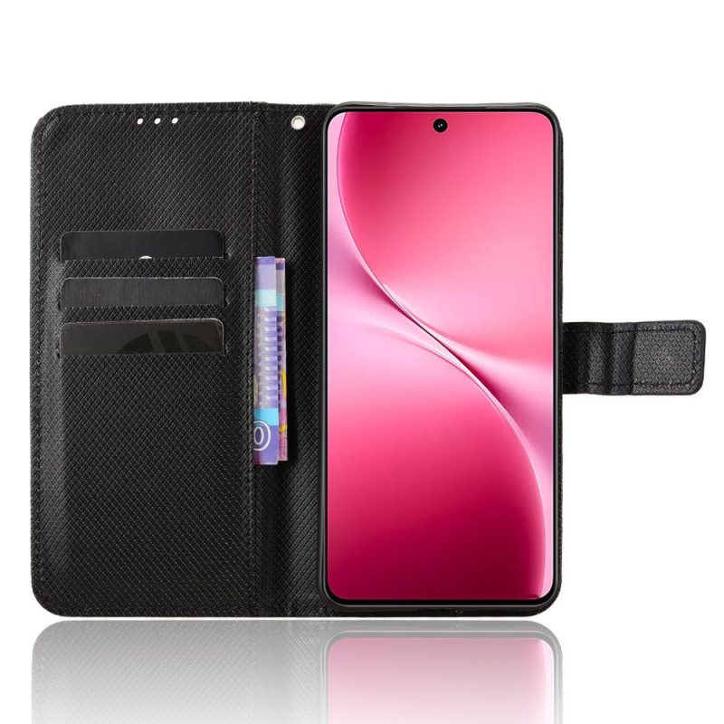 Läderfodral Vivo V60 Lite Telefonfodral Diamantstruktur