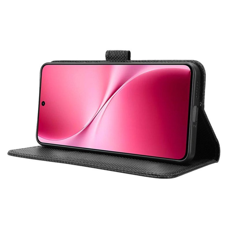 Läderfodral Vivo V60 Lite Telefonfodral Diamantstruktur