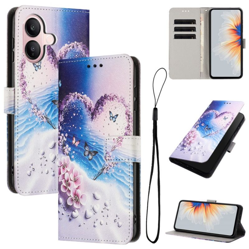 Läderfodral Vivo V60 Lite Telefonfodral Hjärta