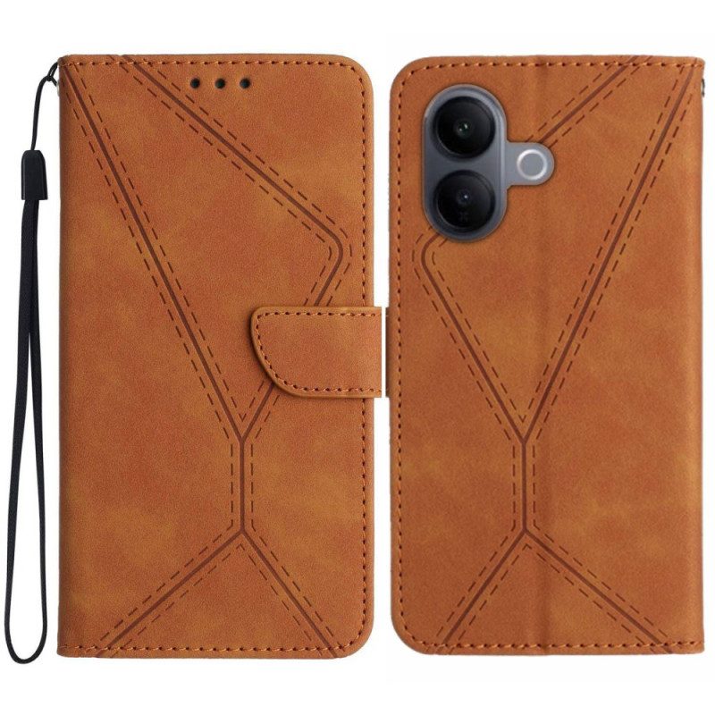 Läderfodral Vivo V60 Lite Telefonfodral Linjer Och Ränder
