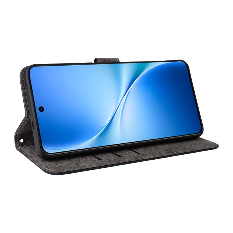 Läderfodral Vivo V60 Lite Telefonfodral Mockaeffekt Med Rem