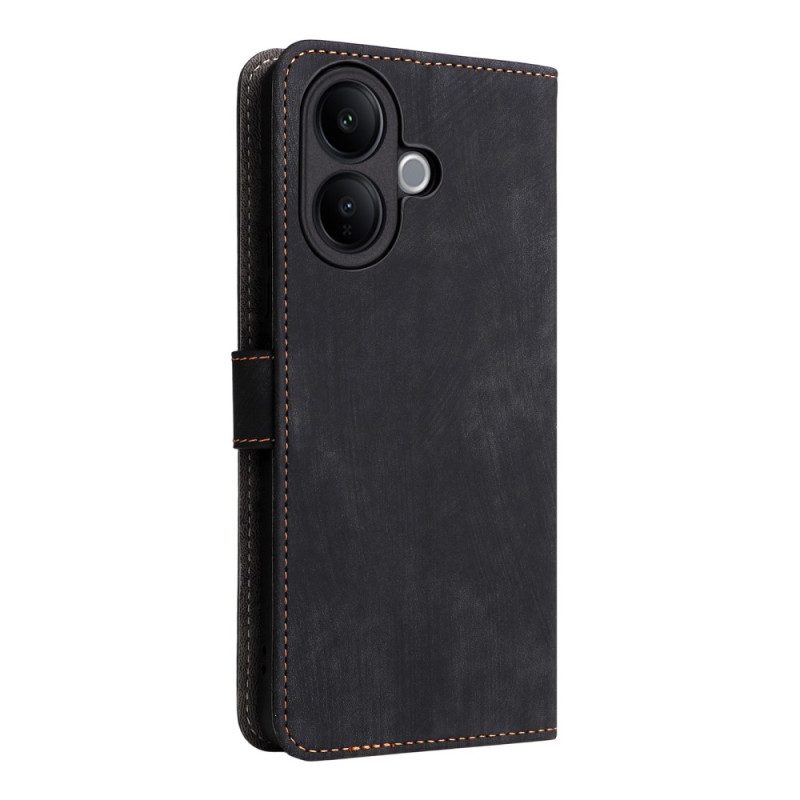 Läderfodral Vivo V60 Lite Telefonfodral Mockaeffekt Med Rem