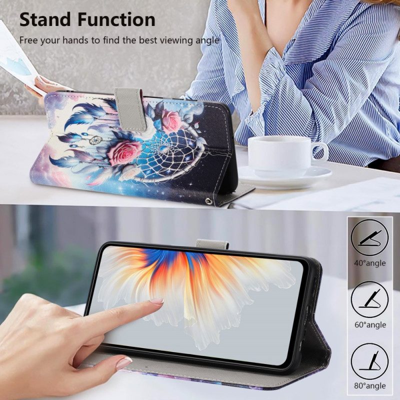 Läderfodral Vivo V60 Lite Telefonfodral Ros Drömfångare