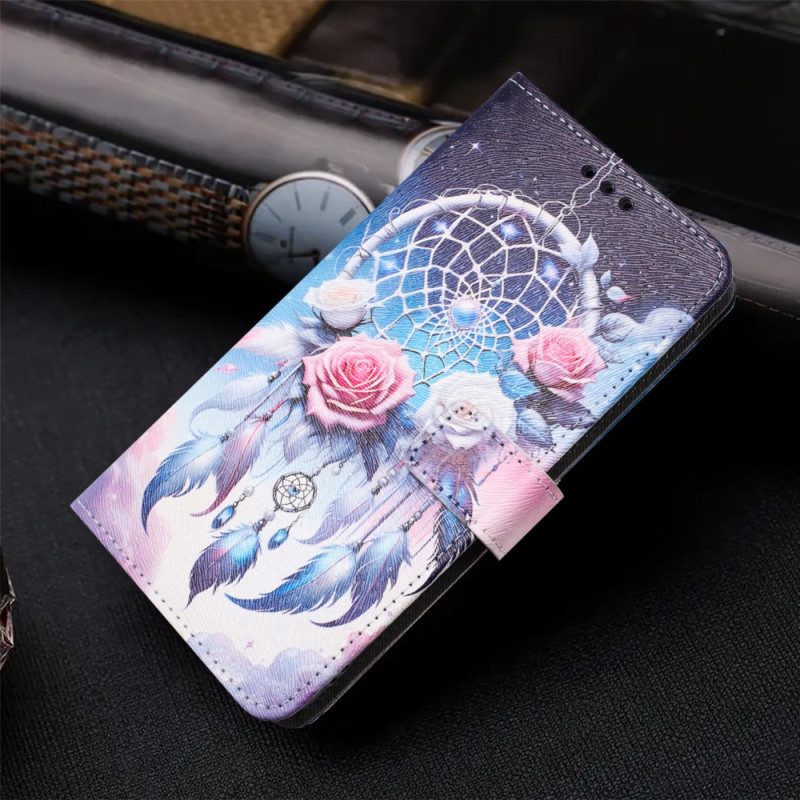 Läderfodral Vivo V60 Lite Telefonfodral Ros Drömfångare