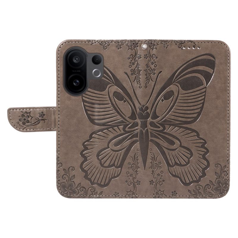 Läderfodral Vivo X200 Fe Telefonfodral Grafisk Fjäril