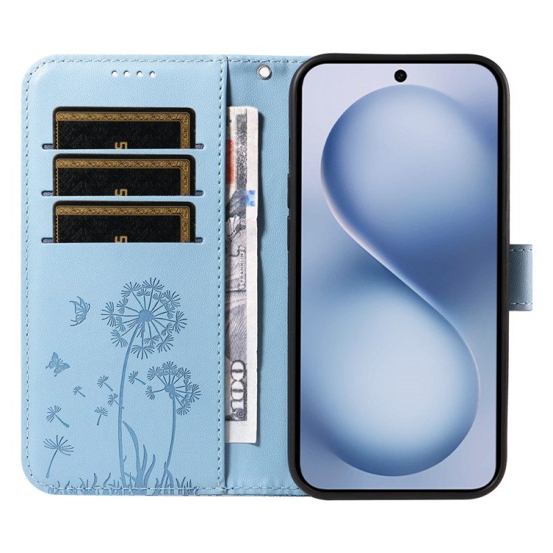 Läderfodral Vivo X200 Fe Telefonfodral Maskrosrem