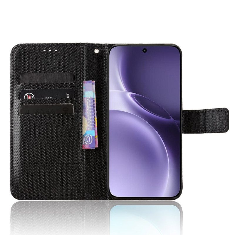 Läderfodral Vivo X300 Pro Telefonfodral Diamantstruktur