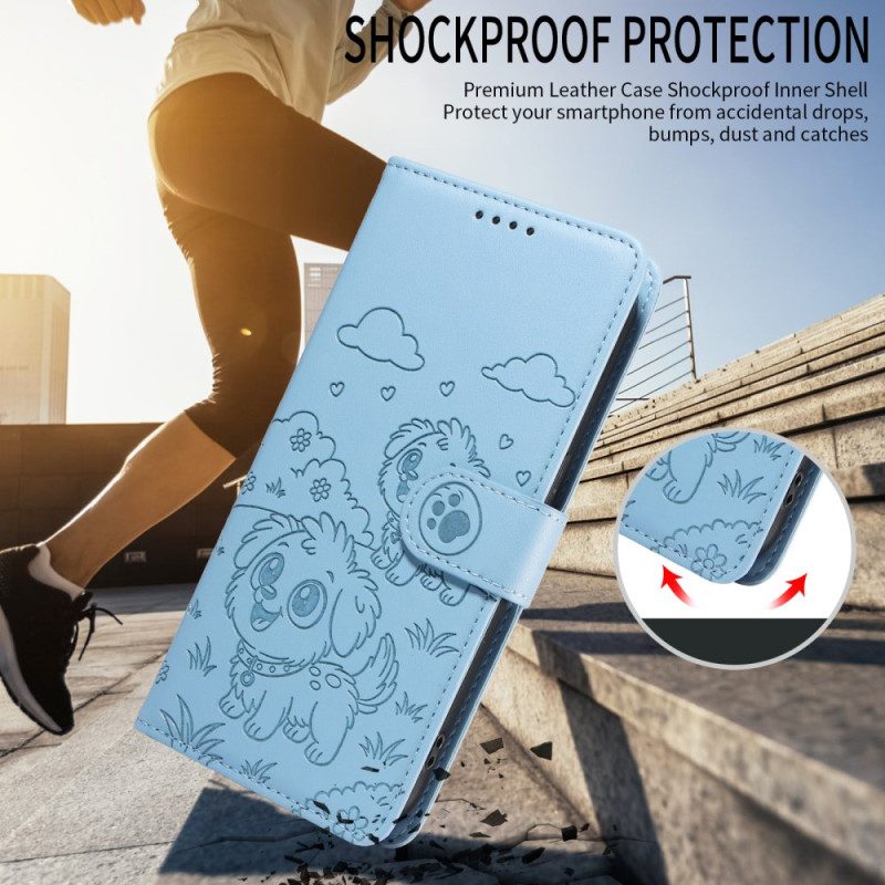 Läderfodral Vivo X300 Pro Telefonfodral Hundmönster Med Rem