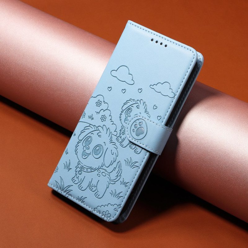 Läderfodral Vivo X300 Pro Telefonfodral Hundmönster Med Rem