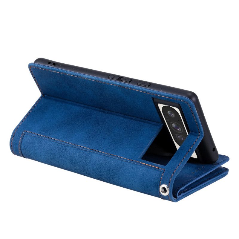 Läderskal Fodral Google Pixel 10 Pro Xl 9 Korthållare Och Plånbok Med Dragkedja