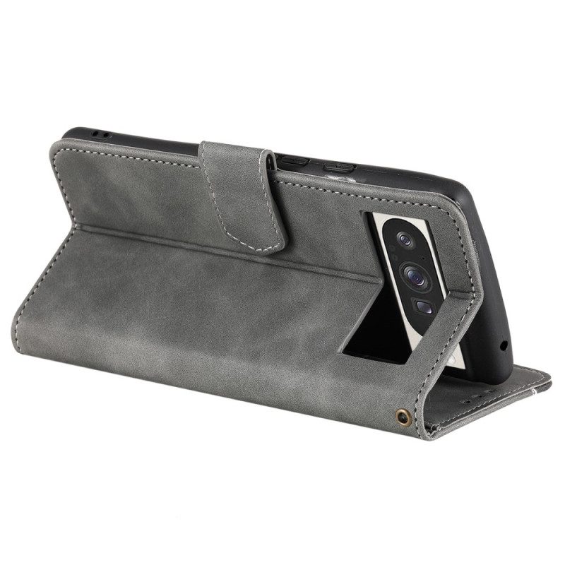 Läderskal Fodral Google Pixel 10 Pro Xl Tvåfärgad Med Rem