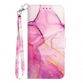 Läderskal Fodral Google Pixel 10a Marmormönster Med Rem