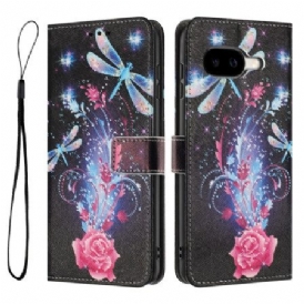 Läderskal Fodral Google Pixel 10a Trollsländemönster