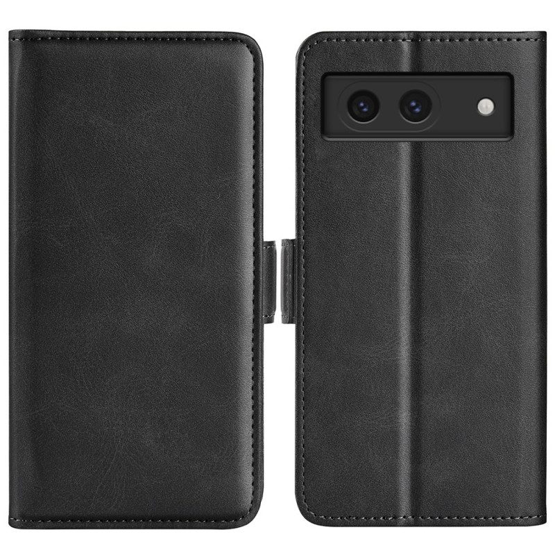 Läderskal Fodral Google Pixel 8a Dubbel Magnetlås