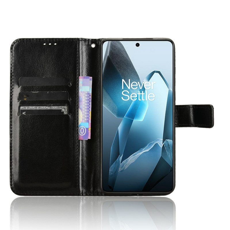 Läderskal Fodral Oneplus 13 Flashigt Konstläder