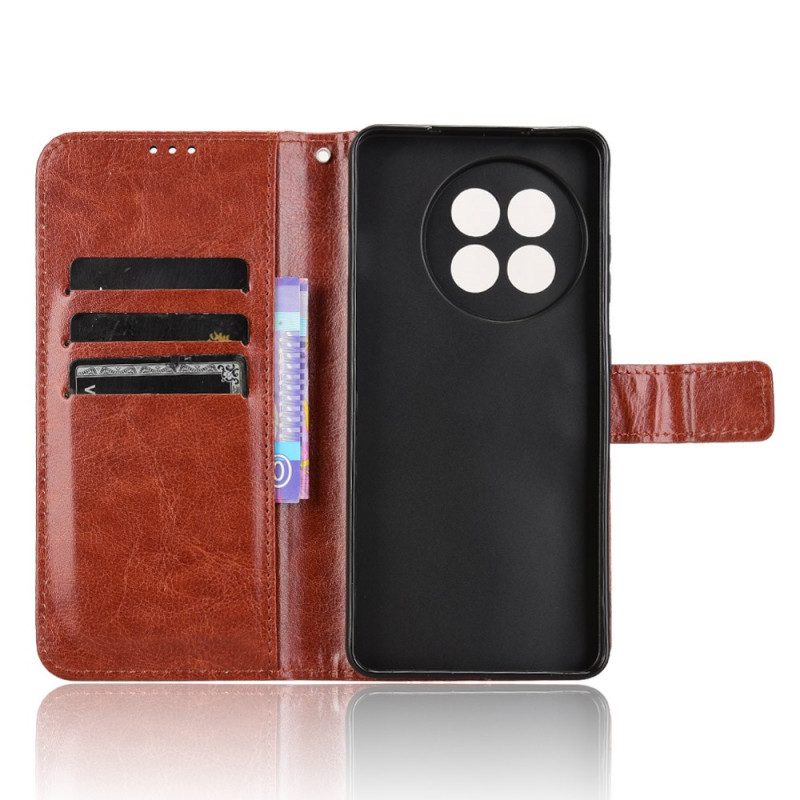 Läderskal Fodral Oneplus 13r Flashigt Konstläder