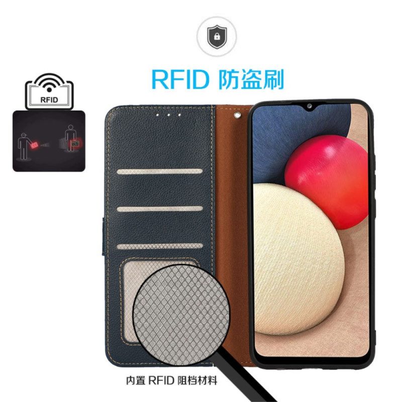 Läderskal Fodral Oneplus 13r Khazneh Tvåfärgat Rfid-skydd