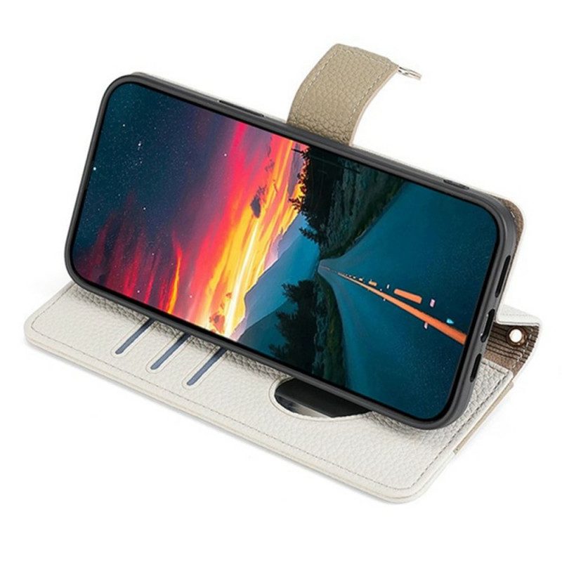Läderskal Fodral Oneplus 15 Spegel Och Kedja