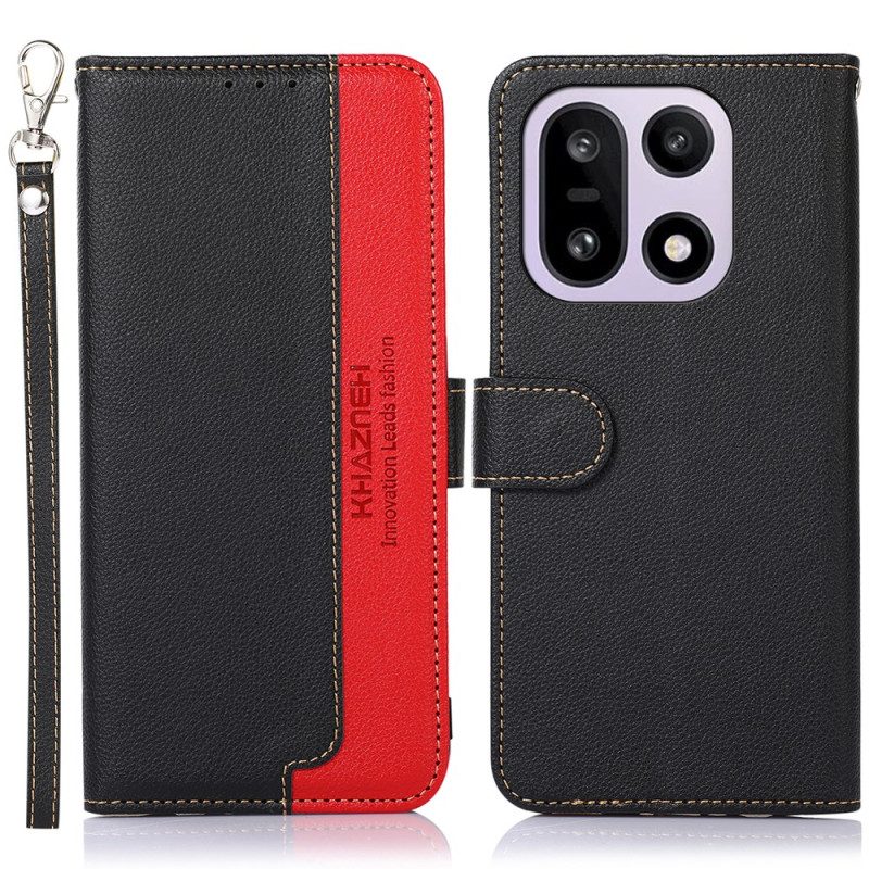 Läderskal Fodral Oneplus 15 Tvåfärgad Khazneh