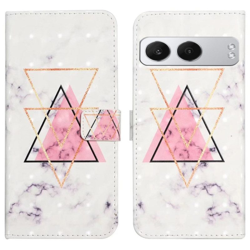 Läderskal Fodral Oneplus Nord 4 3d-trianglar