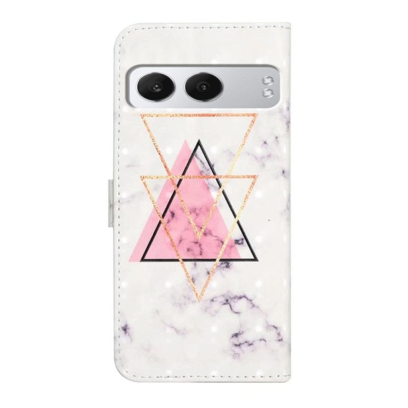 Läderskal Fodral Oneplus Nord 4 3d-trianglar