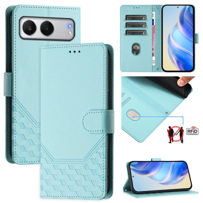 Läderskal Fodral Oneplus Nord 4 Bikakemönster