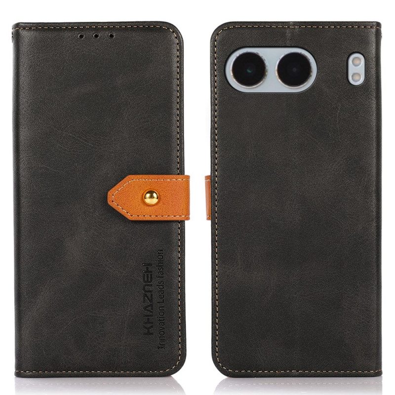 Läderskal Fodral Oneplus Nord 4 Guldspänne Khazneh