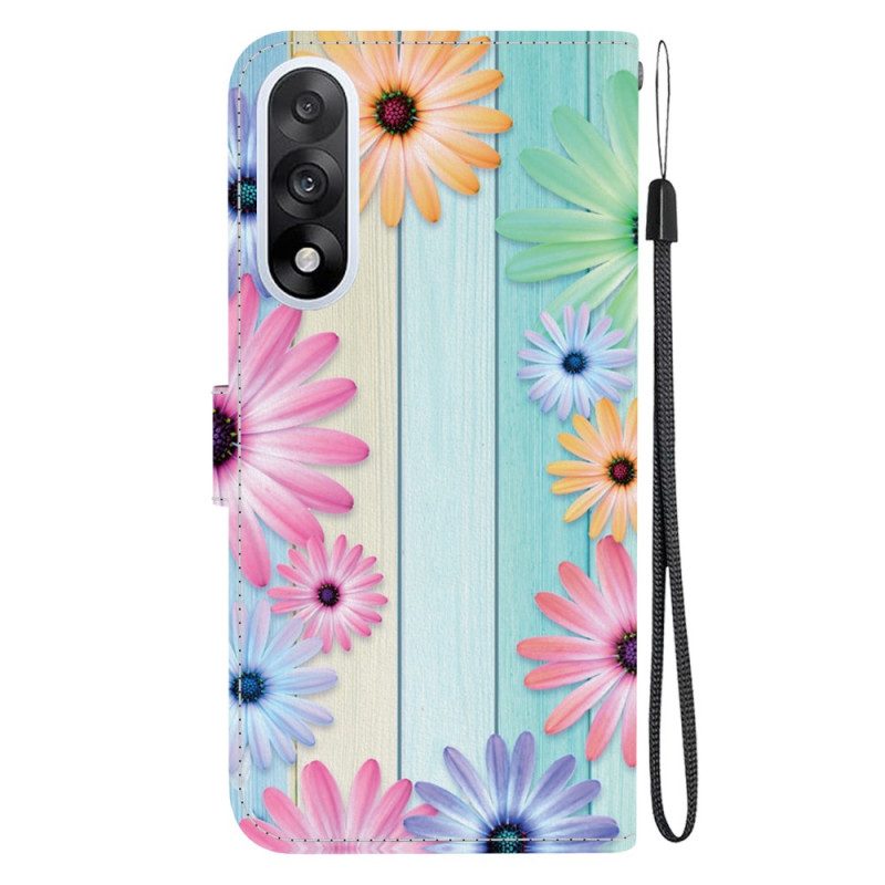Läderskal Fodral Oneplus Nord 5 Färgglada Solrosor