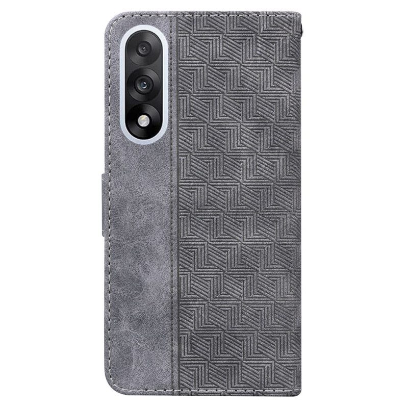 Läderskal Fodral Oneplus Nord 5 Vävt Mönster