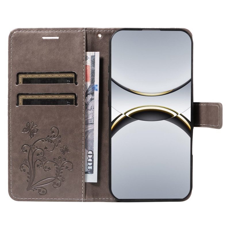 Läderskal Fodral Oppo Find X8 Pro Jättefjärilar