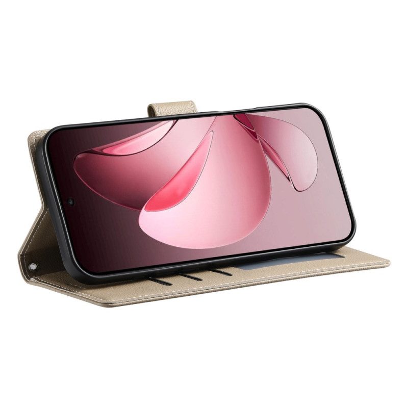 Läderskal Fodral Oppo Reno 14f 5g Enfärgad