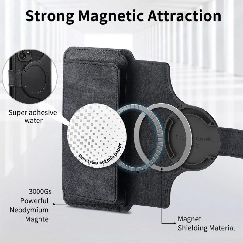 Läderskal Fodral Realme 14 5g Avtagbart Fodral Caseneo