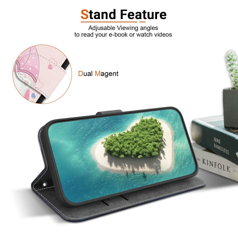 Läderskal Fodral Realme 14 5g Tecknat Björnpar