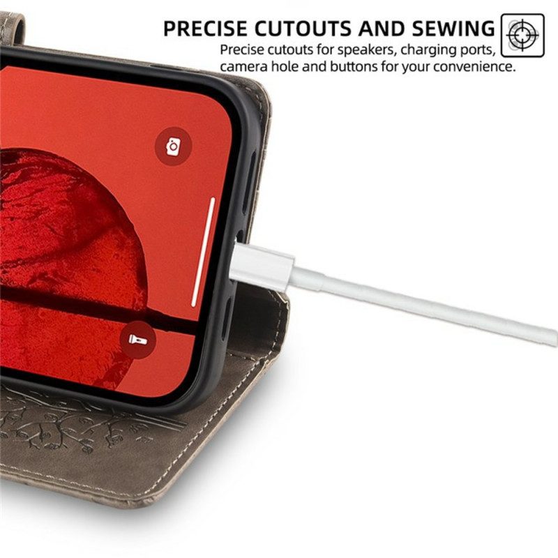 Läderskal Fodral Realme 14 Pro 5g Hjort Och Träd