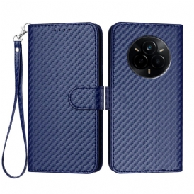 Läderskal Fodral Realme 14 Pro 5g Kolfiber