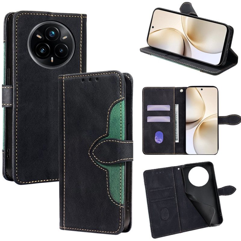 Läderskal Fodral Realme 14 Pro 5g Tvåfärgad Blommig