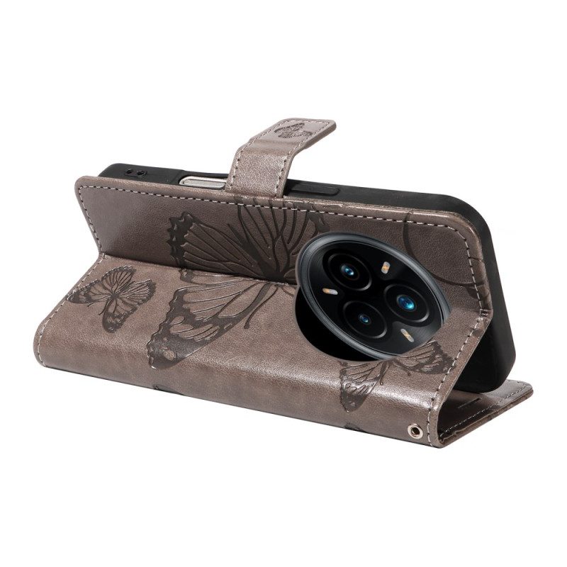 Läderskal Fodral Realme 14 Pro Plus 5g Jättefjärilar