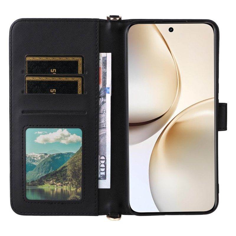 Läderskal Fodral Realme 14 Pro Plus 5g Premium Med Axelrem Och Axelrem