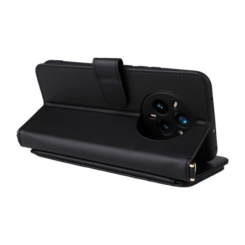 Läderskal Fodral Realme 14 Pro Plus 5g Premium Med Axelrem Och Axelrem