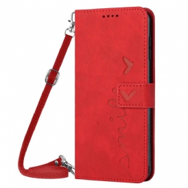 Läderskal Fodral Realme C55 Leende Med Axelrem