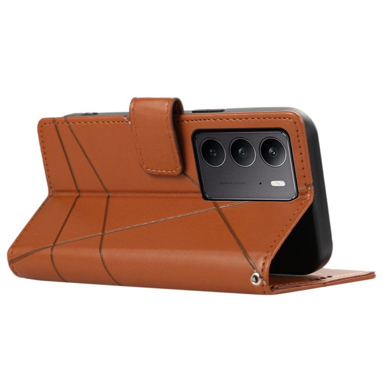 Läderskal Fodral Realme C75 Linjer