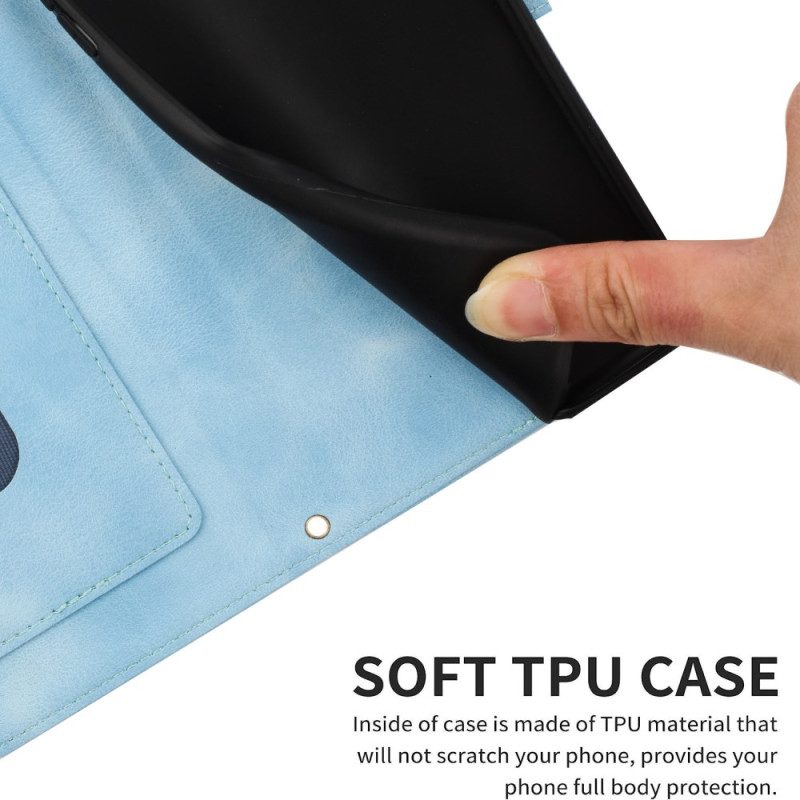 Läderskal Fodral Sony Xperia 1 Vii Blommig Med Rem