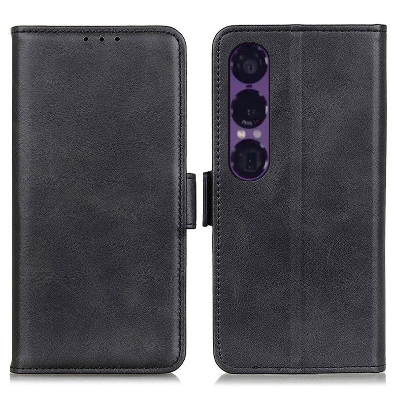 Läderskal Fodral Sony Xperia 1 Vii Dubbelspänne