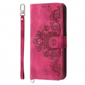 Läderskal Fodral Sony Xperia 1 Vii Mocka Med Spetseffekt