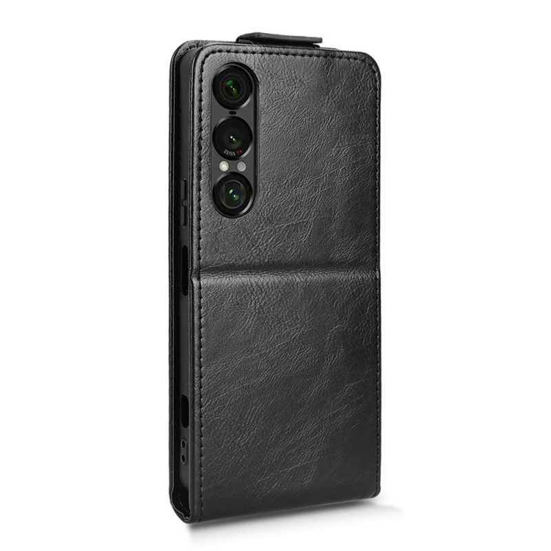 Läderskal Fodral Sony Xperia 1 Vii Vertikal Flikdesign