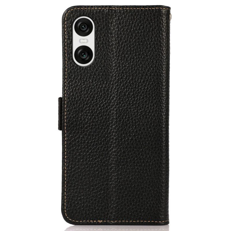 Läderskal Fodral Sony Xperia 10 Vi Khazneh Rfid Blockerande Plånbok