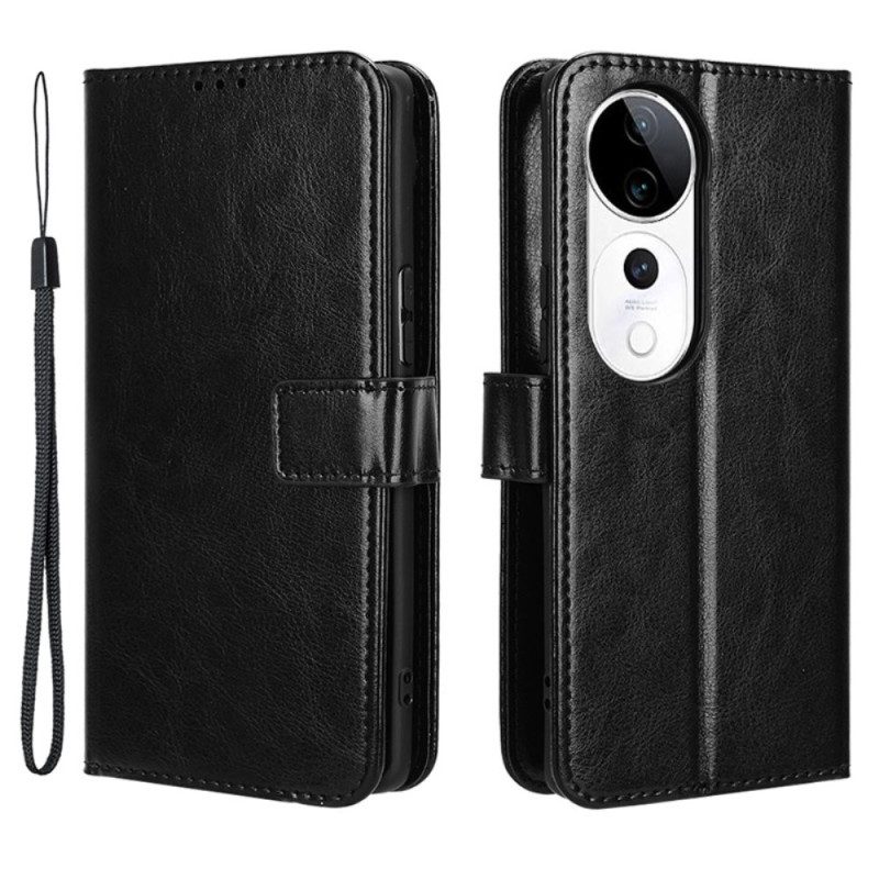 Läderskal Fodral Vivo V40 5g Flashigt Konstläder
