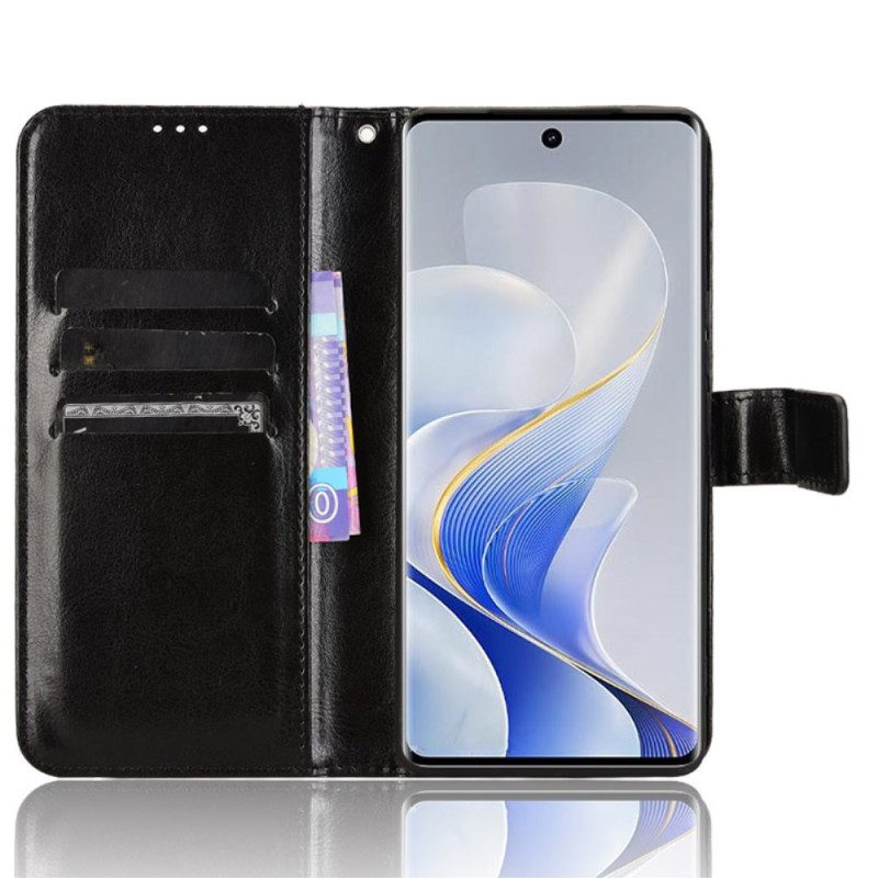 Läderskal Fodral Vivo V40 5g Flashigt Konstläder